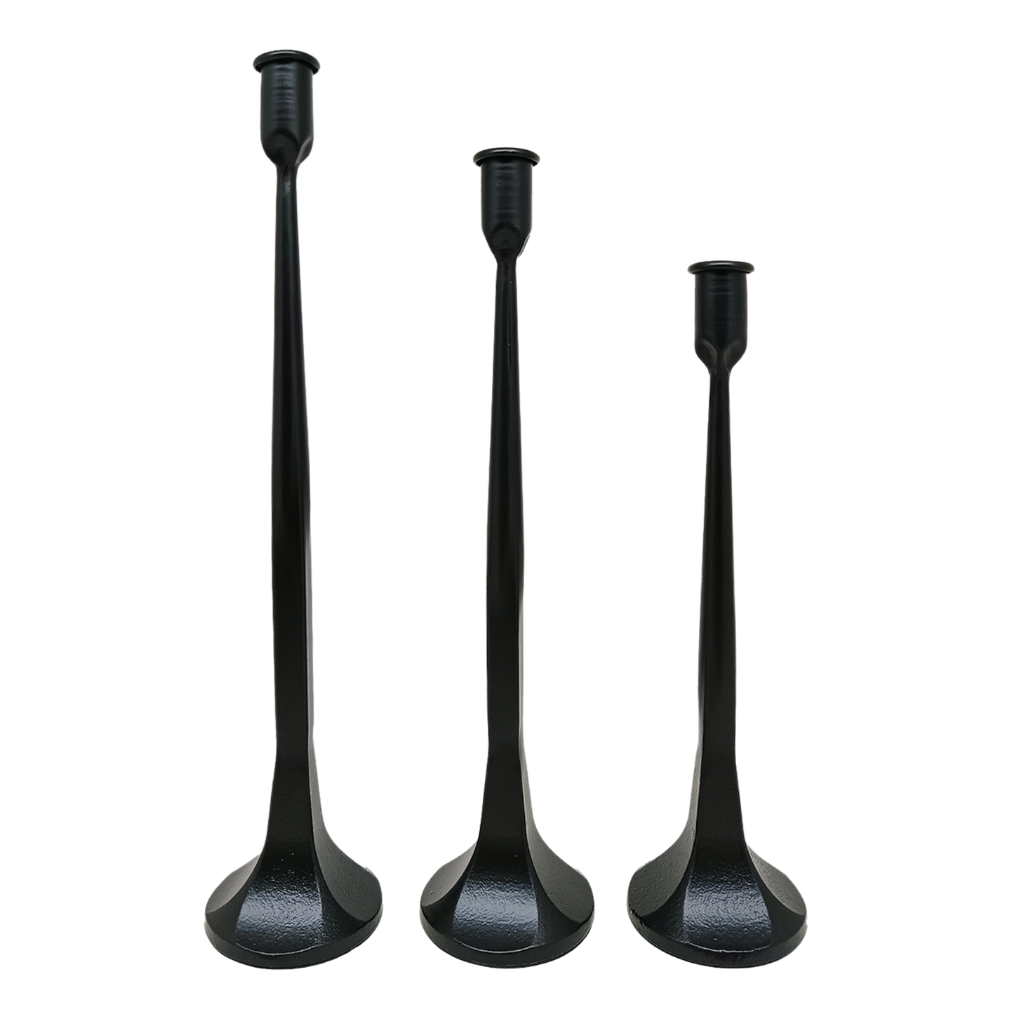 Cast Iron Taper Candle Holders, Set of 3