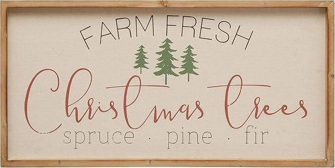 Wood Framed Farm fresh Christmas Tree Wall Art