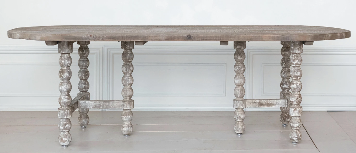 Reclaimed Wood Table, Whitewashed
