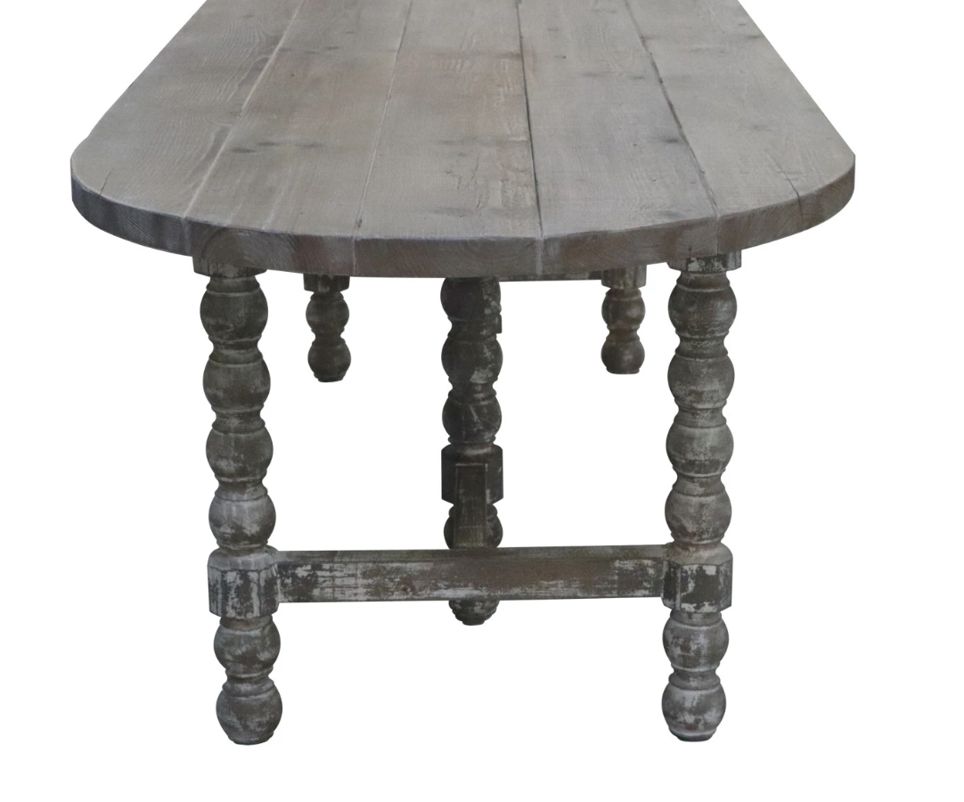 Reclaimed Wood Table, Whitewashed