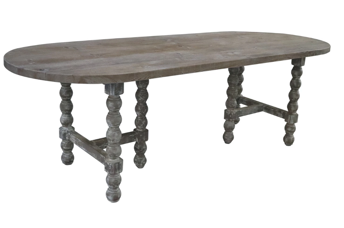 Reclaimed Wood Table, Whitewashed