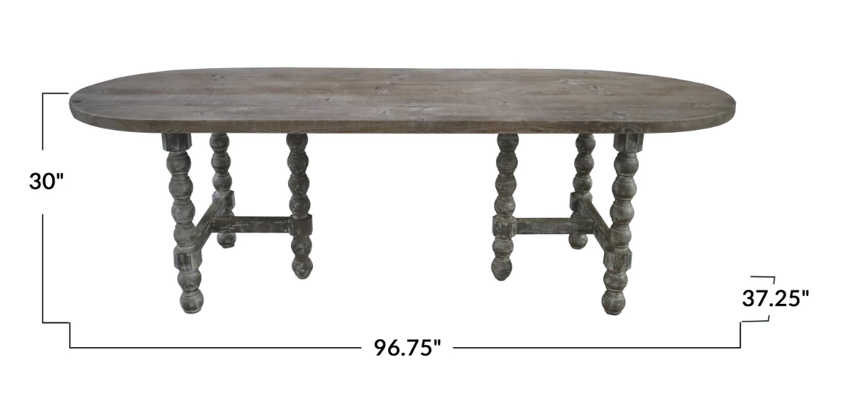 Reclaimed Wood Table, Whitewashed
