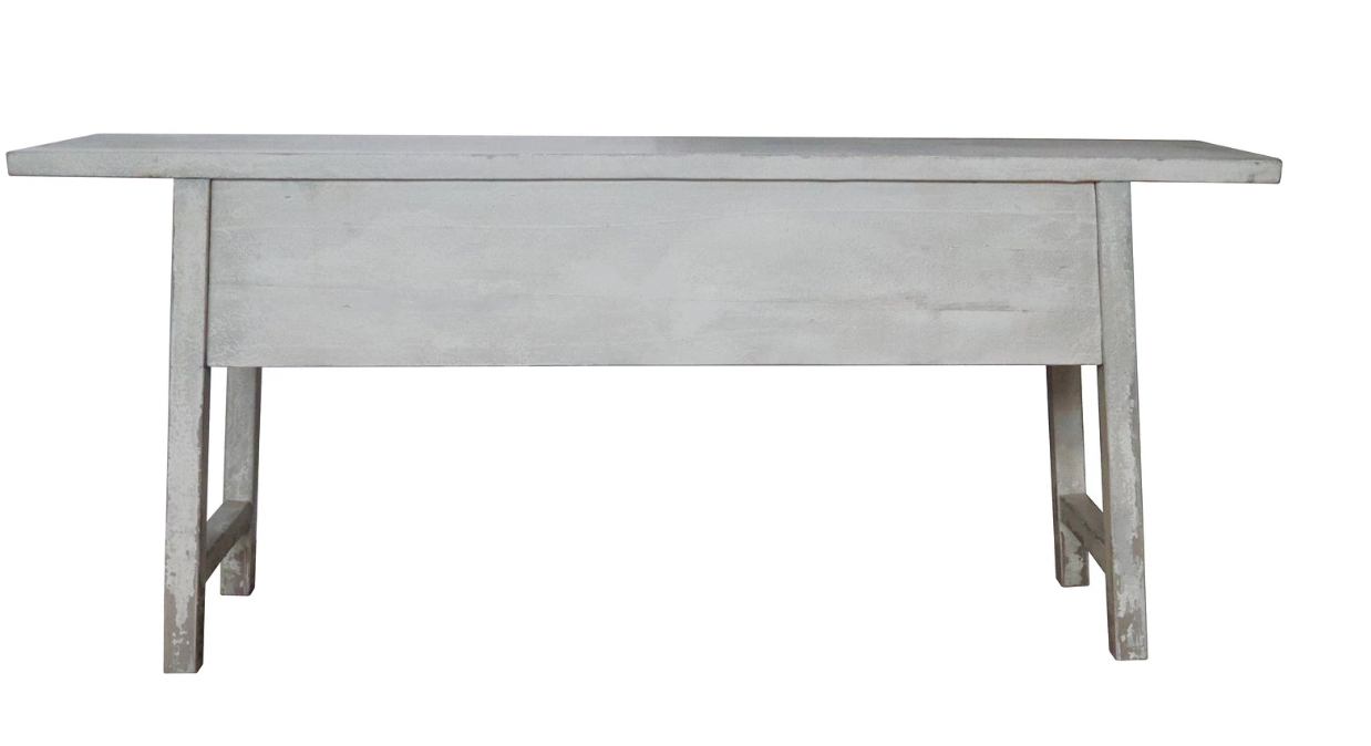Reclaimed Wood Table w/ 3 Drawers, Distressed White