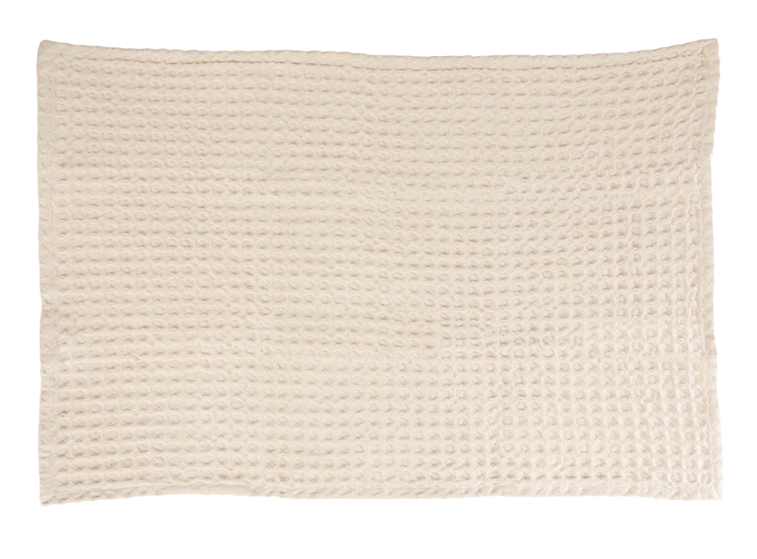 Stonewashed Cotton Waffle Weave Tea Towel, 2 Color Options