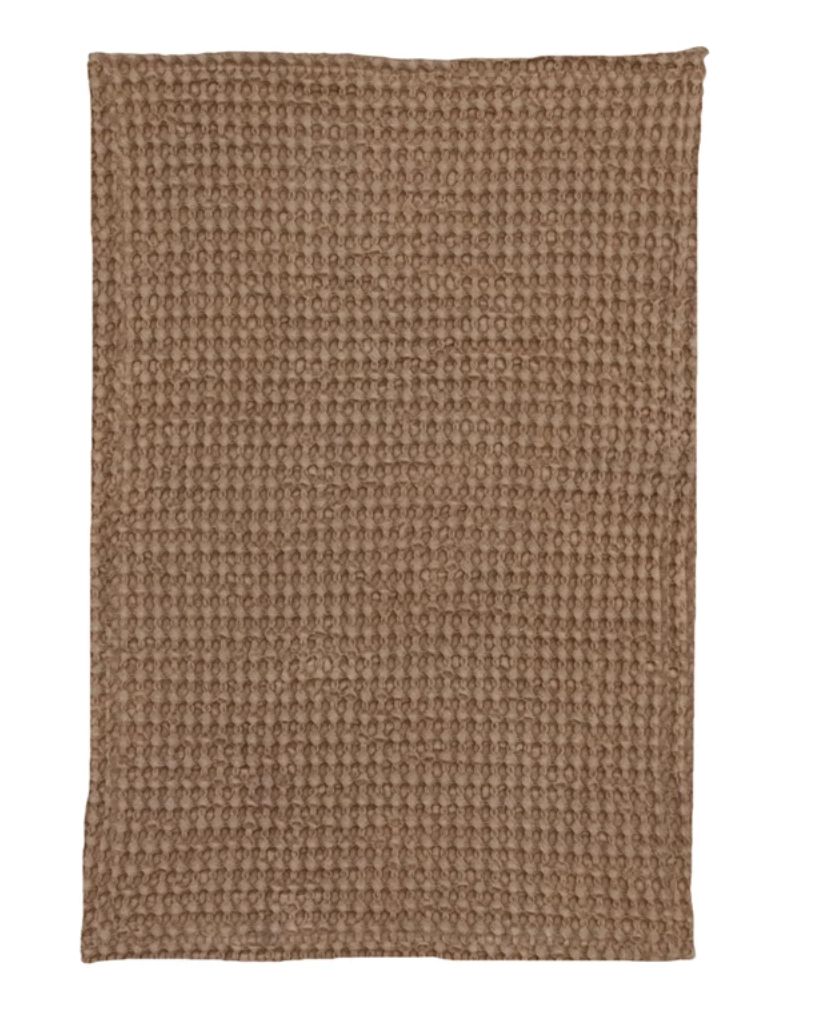 Stonewashed Cotton Waffle Weave Tea Towel, 2 Color Options