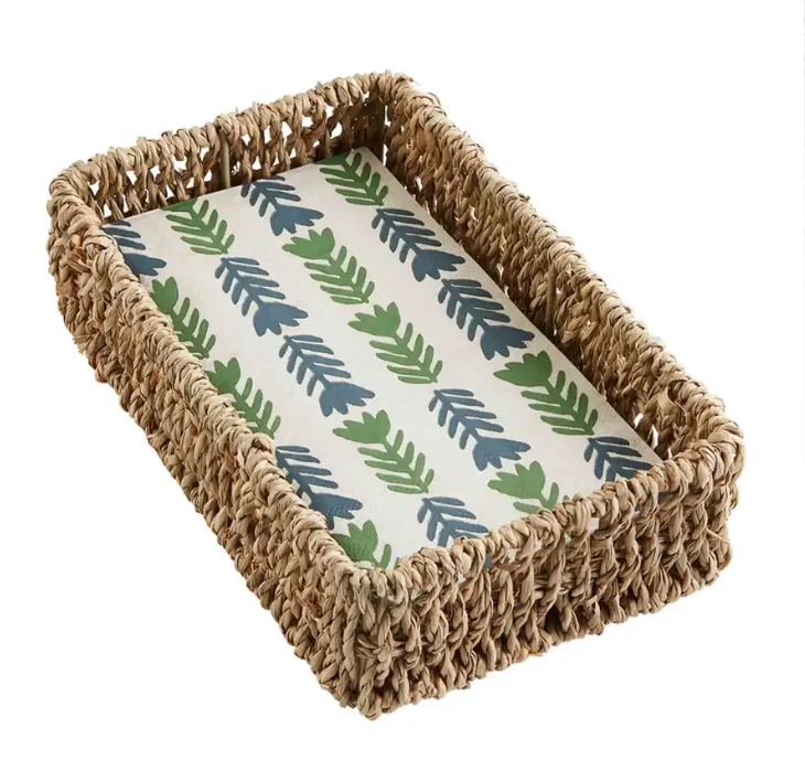 Dotted Napkins in Holder, Towel 7 3/4" x 4" | Basket 9" x 5 1/2"