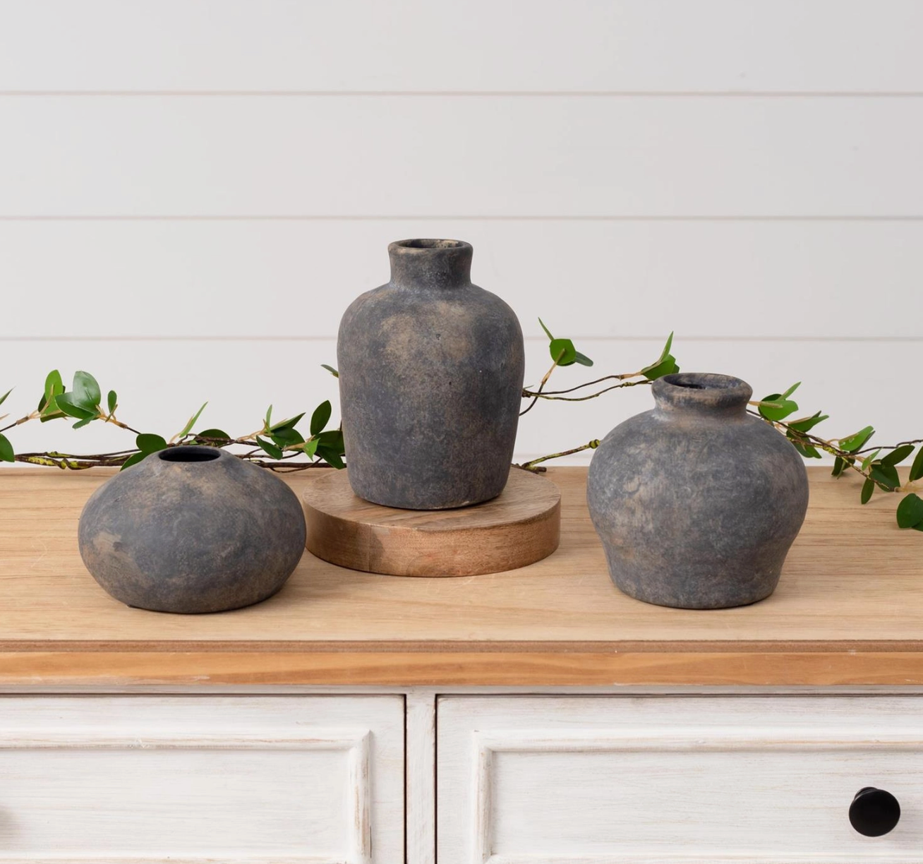 Black Distress Bud Vases (Set of 3)