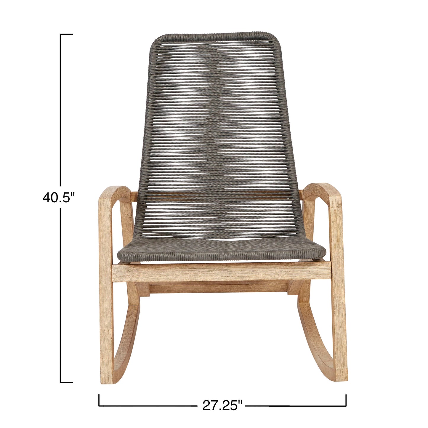 Teak Wood and Rope Indoor/Outdoor Rocking Chair