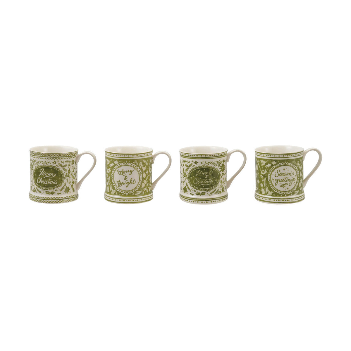 12 oz. Stoneware Mug with Holiday Design & Saying, 4 Styles ©