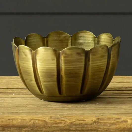 Scalloped Brass Mini Bowl