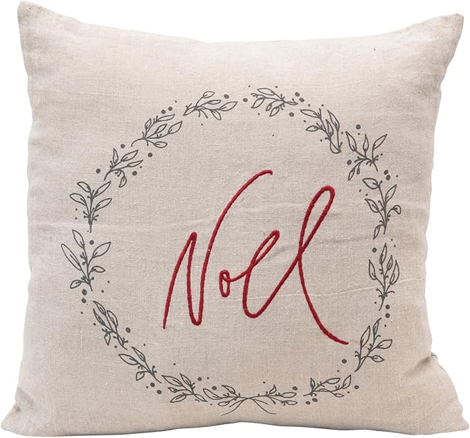 Linen Noel Throw Pillow