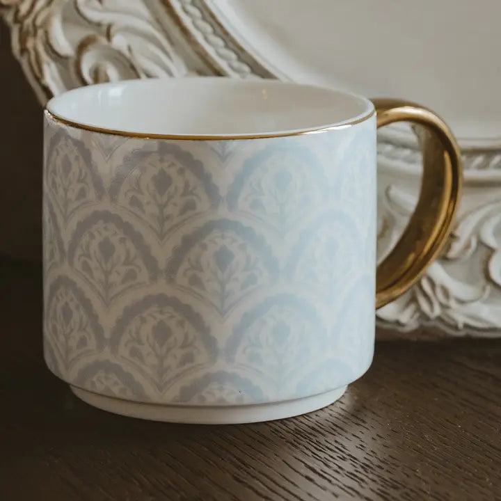 Blue Fan Quilt Coffee Mug