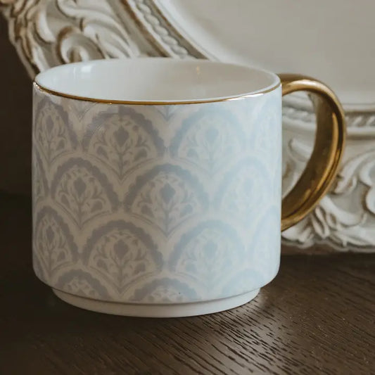 Blue Fan Quilt Coffee Mug
