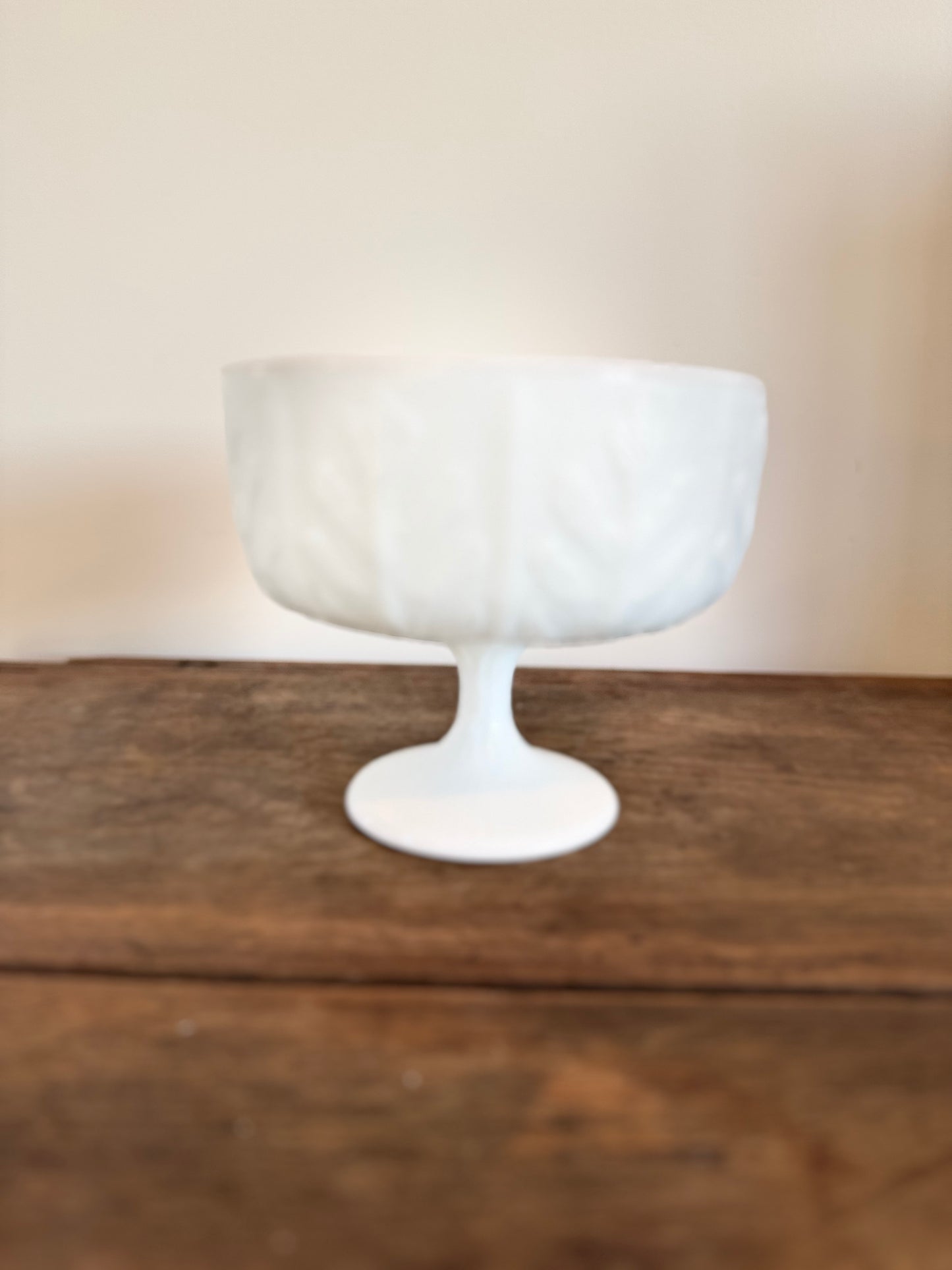 Vintage Milk Glass Planter I FTD Oak Leaf 1975 Compote I