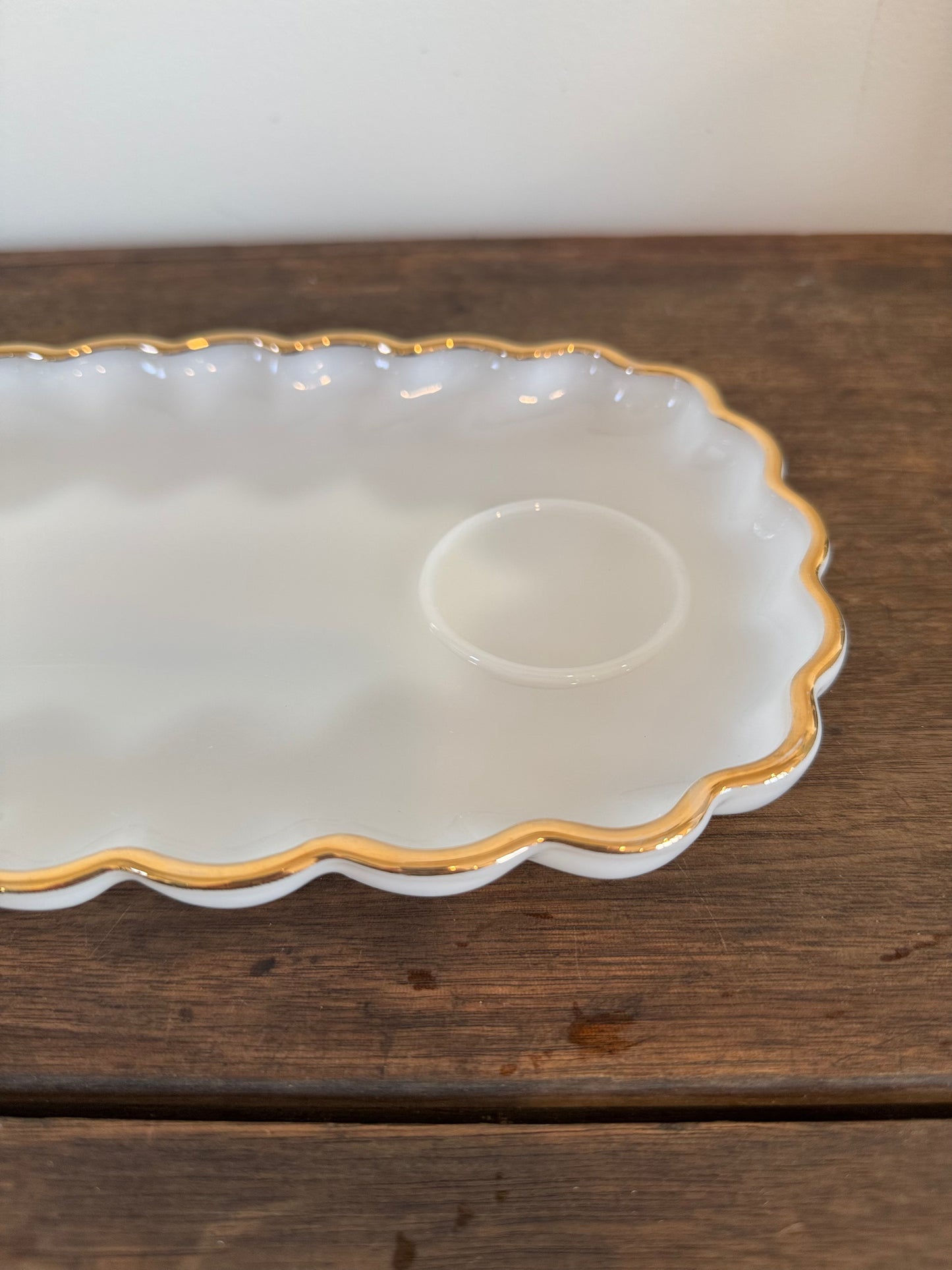 Vintage Anchor Hocking Milk Glass Plate