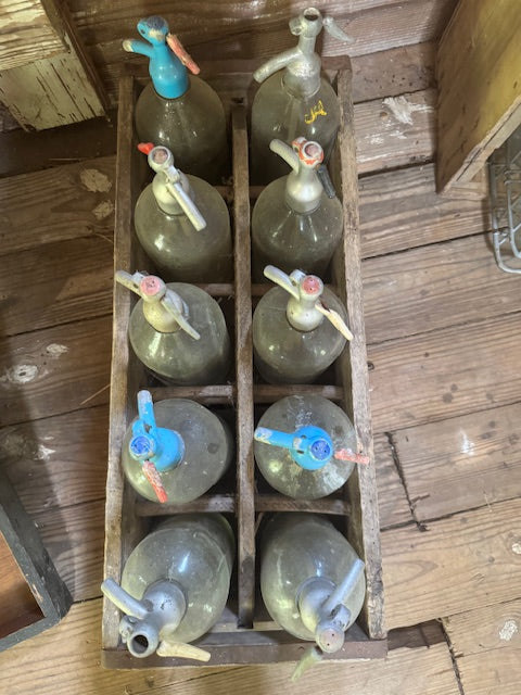 Vintage Bottle Collection in Crate