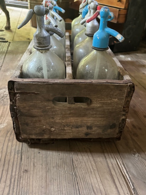 Vintage Bottle Collection in Crate