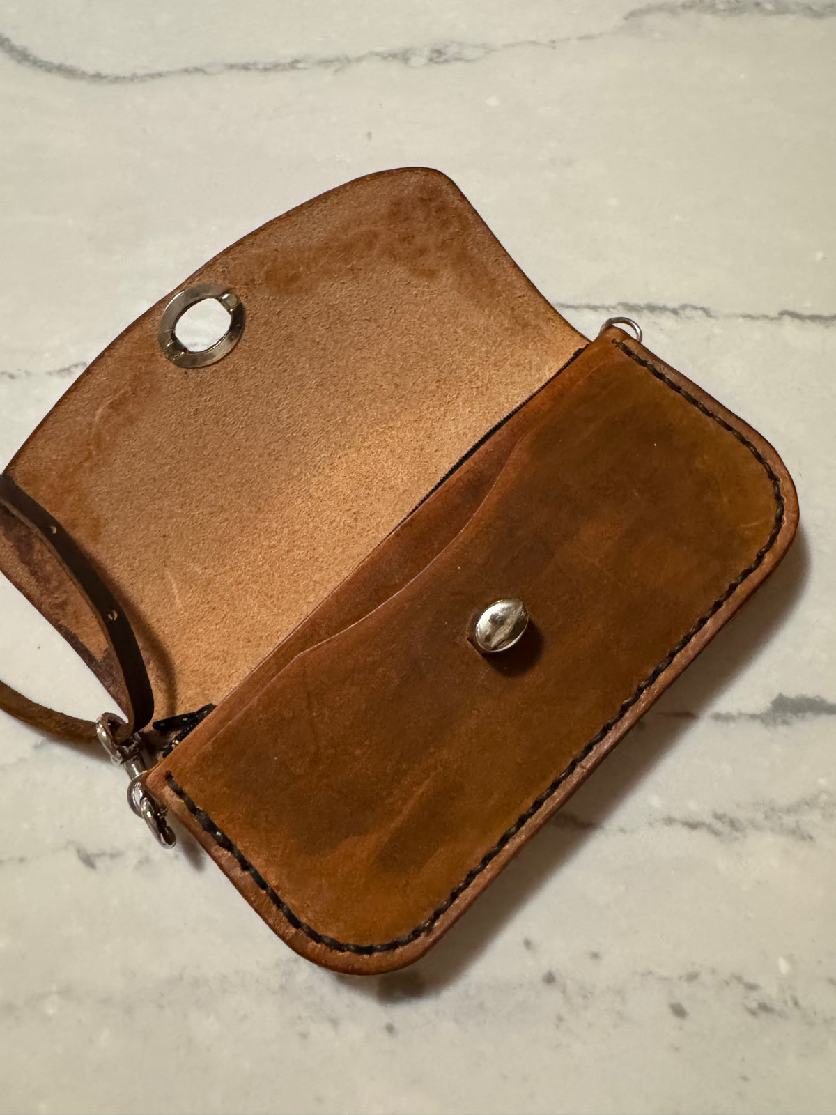 Hand made real genuine leather clutch purse