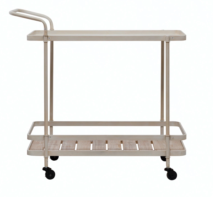 Metal 2-Tier Cart Bar Cart