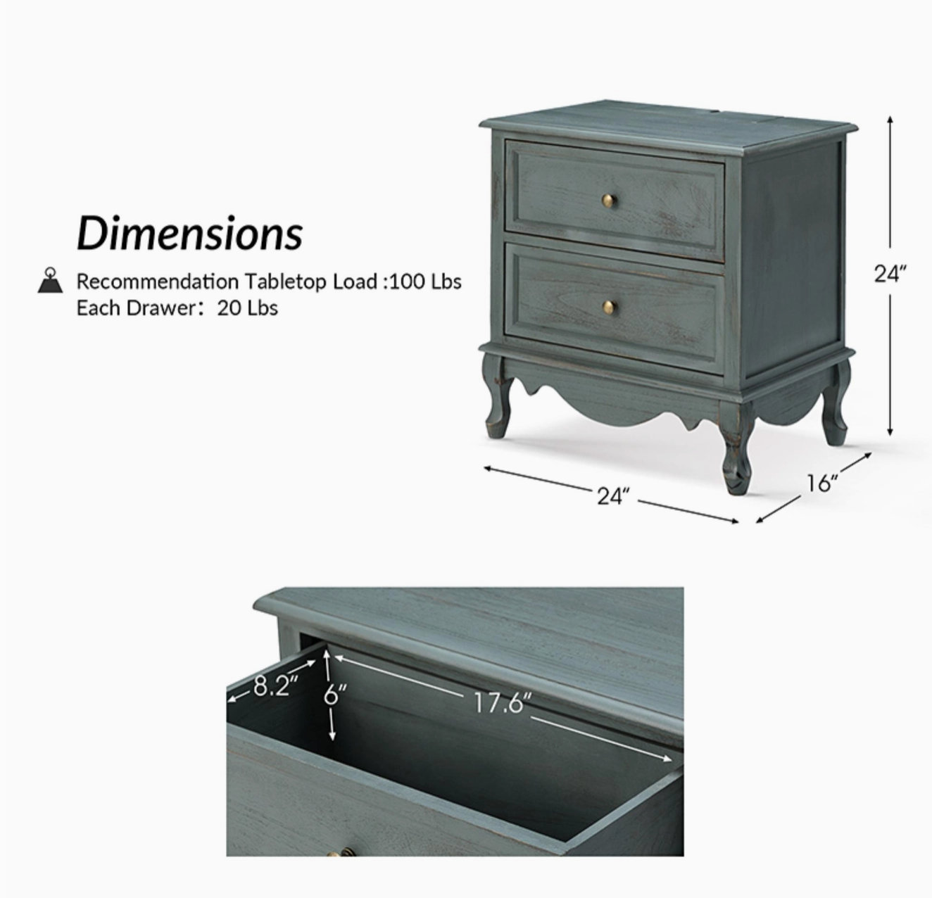French Country Nightstand