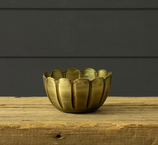 Scalloped Brass Mini Bowl