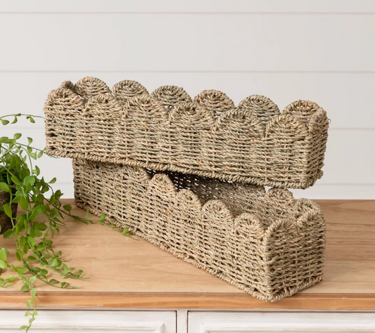 Scalloped Edge Seagrass Baskets