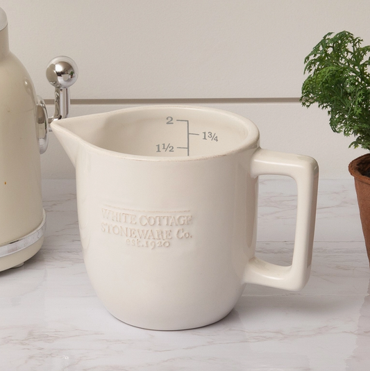 White Cottage Ceramic Measuring Cup