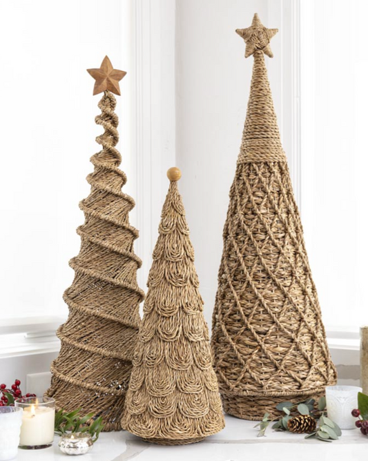 Woven Seagrass Spiral Christmas Tree