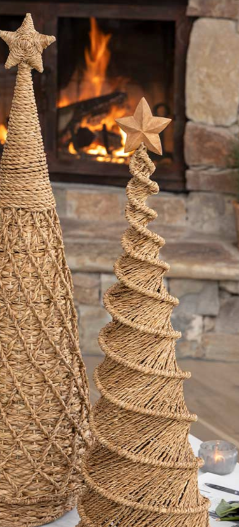 Woven Seagrass Spiral Christmas Tree