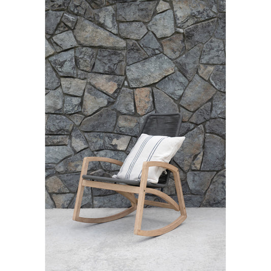 Teak Wood and Rope Indoor/Outdoor Rocking Chair