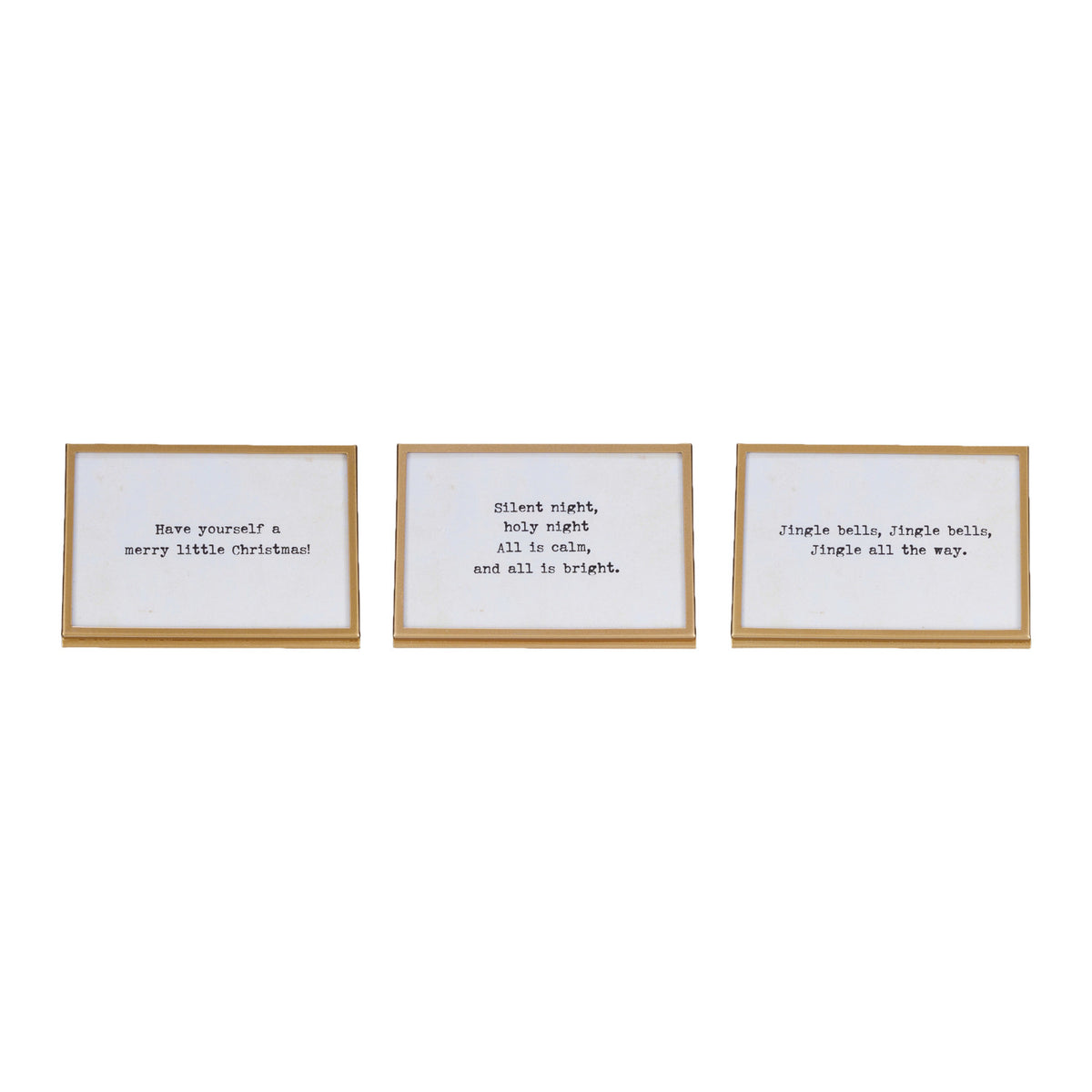 Metal & Glass Frame w/ Easel & Saying, Gold Finish, 3 Styles (Holds 4" x 6" Photo)